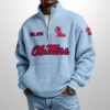 Ole Miss Est 1893 Waffle Stand Collar Half Zip Sweatshirt 2