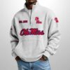 Ole Miss Est 1893 Waffle Stand Collar Half Zip Sweatshirt 4