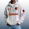 Orioles Est 1894 Quarter Zip Waffle Hoodie 8