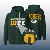 Packers All You Need Is Love 10 Waffle Hoodie 4