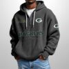 Packers Est 1919 Half Zip Waffle Hoodie1