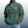 Packers Est 1919 Stand Collar Half Zip Waffle Sweatshirt