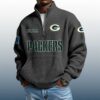 Packers Est 1919 Stand Collar Half Zip Waffle Sweatshirt 2