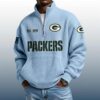 Packers Est 1919 Stand Collar Half Zip Waffle Sweatshirt 3