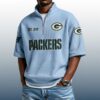 Packers Est 1919 Waffle Stand Collar Half Zip Polo Shirt 3