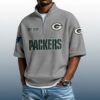 Packers Est 1919 Waffle Stand Collar Half Zip Polo Shirt 4