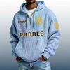 Padres Est 1969 Quarter Zip Waffle Hoodie 3