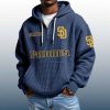 Padres Est 1969 Quarter Zip Waffle Hoodie 6