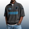 Panthers Est 1993 Waffle Stand Collar Half Zip Polo Shirt 2