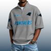 Panthers Est 1993 Waffle Stand Collar Half Zip Polo Shirt 4