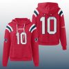 Patriots Drake Maye 10 Signature Waffle Hoodie 2