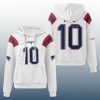 Patriots Drake Maye 10 Signature Waffle Hoodie 3