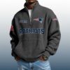 Patriots Est 1959 Stand Collar Half Zip Waffle Sweatshirt 2