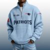 Patriots Est 1959 Stand Collar Half Zip Waffle Sweatshirt 3
