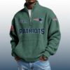 Patriots Est 1959 Stand Collar Half Zip Waffle Sweatshirt 4