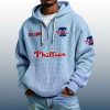 Phillies Est 1883 Quarter Zip Waffle Hoodie 4