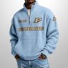 Purdue Est 1887 Waffle Stand Collar Half Zip Sweatshirt 2