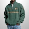 Purdue Est 1887 Waffle Stand Collar Half Zip Sweatshirt 3