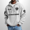 Raiders Est 1960 Half Zip Waffle Hoodie1