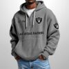 Raiders Est 1960 Half Zip Waffle Hoodie2
