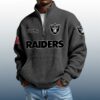 Raiders Est 1960 Stand Collar Half Zip Waffle Sweatshirt
