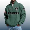 Raiders Est 1960 Stand Collar Half Zip Waffle Sweatshirt 3