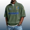 Rams Est 1937 Waffle Stand Collar Half Zip Polo Shirt 4