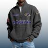 Ravens Est 1996 Stand Collar Half Zip Waffle Sweatshirt 2