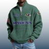 Ravens Est 1996 Stand Collar Half Zip Waffle Sweatshirt 4