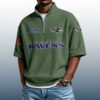 Ravens Est 1996 Waffle Stand Collar Half Zip Polo Shirt 4