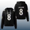 Ravens Lamar Jackson 8 Signature Waffle Hoodie 2