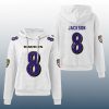 Ravens Lamar Jackson 8 Signature Waffle Hoodie 3