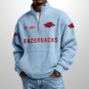 Razorbacks State Est 1894 Waffle Stand Collar Half Zip Sweatshirt 3