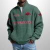 Razorbacks State Est 1894 Waffle Stand Collar Half Zip Sweatshirt 4