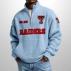 Red Raiders Est 1925 Waffle Stand Collar Half Zip Sweatshirt 2