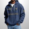 Saints Est 1966 Half Zip Waffle Hoodie3