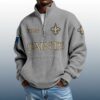Saints Est 1966 Stand Collar Half Zip Waffle Sweatshirt 4