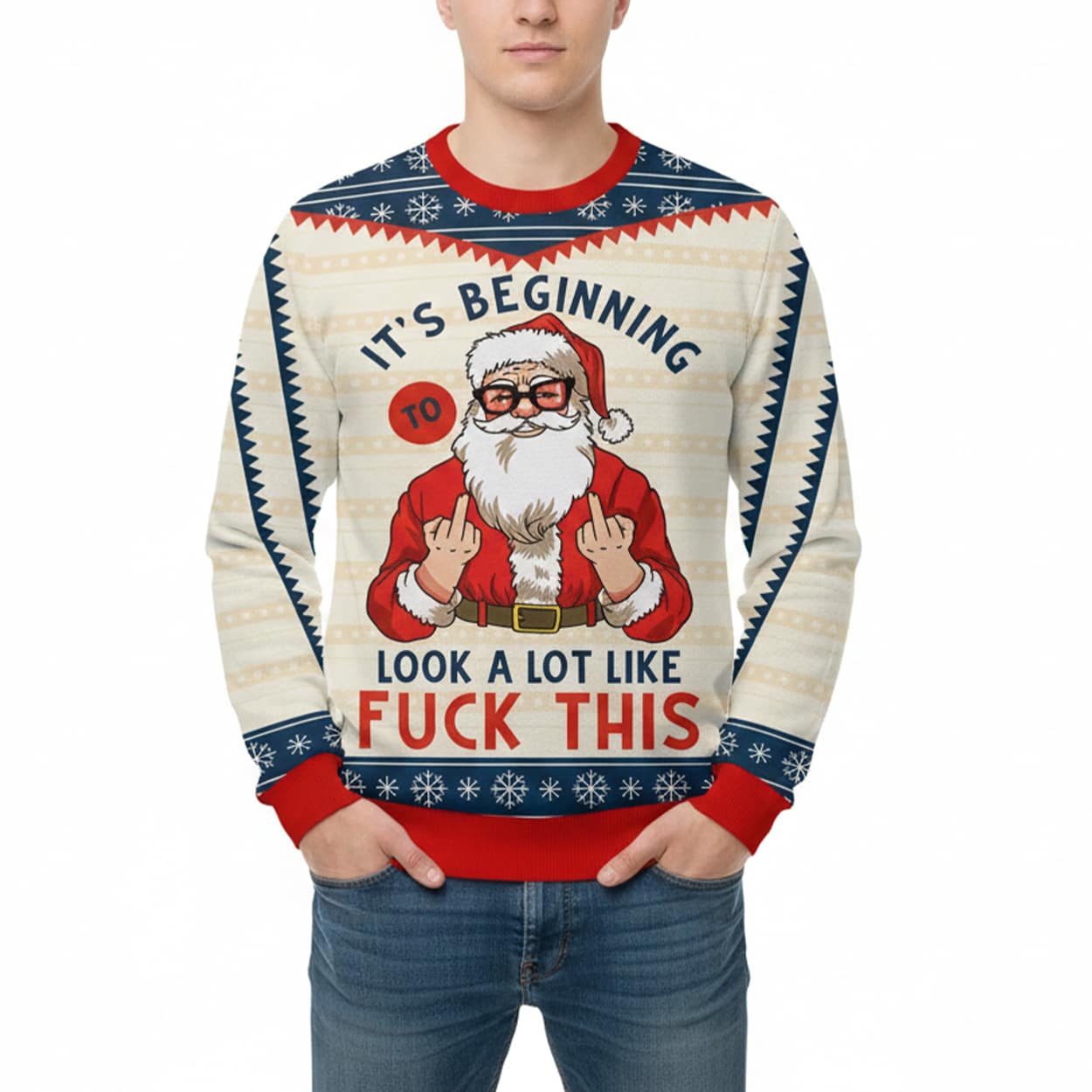 Santa A Lot Like Fck This Christmas Ugly Sweater Santa A Lot Like Fck This Christmas Ugly Sweater