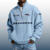 Seahawks Est 1974 Stand Collar Half Zip Waffle Sweatshirt 3