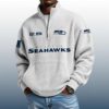 Seahawks Est 1974 Stand Collar Half Zip Waffle Sweatshirt 4