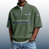 Seahawks Est 1974 Waffle Stand Collar Half Zip Polo Shirt 4