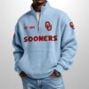 Sooners Est 1895 Waffle Stand Collar Half Zip Sweatshirt 3
