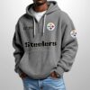 Steelers Est 1933 Half Zip Waffle Hoodie1