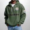 Steelers Est 1933 Half Zip Waffle Hoodie4