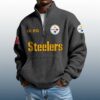 Steelers Est 1933 Stand Collar Half Zip Waffle Sweatshirt 1