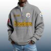 Steelers Est 1933 Stand Collar Half Zip Waffle Sweatshirt 4