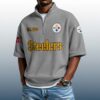 Steelers Est 1933 Waffle Stand Collar Half Zip Polo Shirt 4