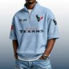 Texans Est 1999 Waffle Stand Collar Half Zip Polo Shirt 3