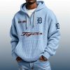Tigers Est 1894 Quarter Zip Waffle Hoodie 3