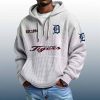 Tigers Est 1894 Quarter Zip Waffle Hoodie 8